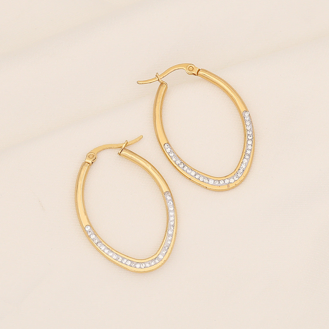 Fashion Heart Geometric Droplet Stainless Steel Electroplating Earrings