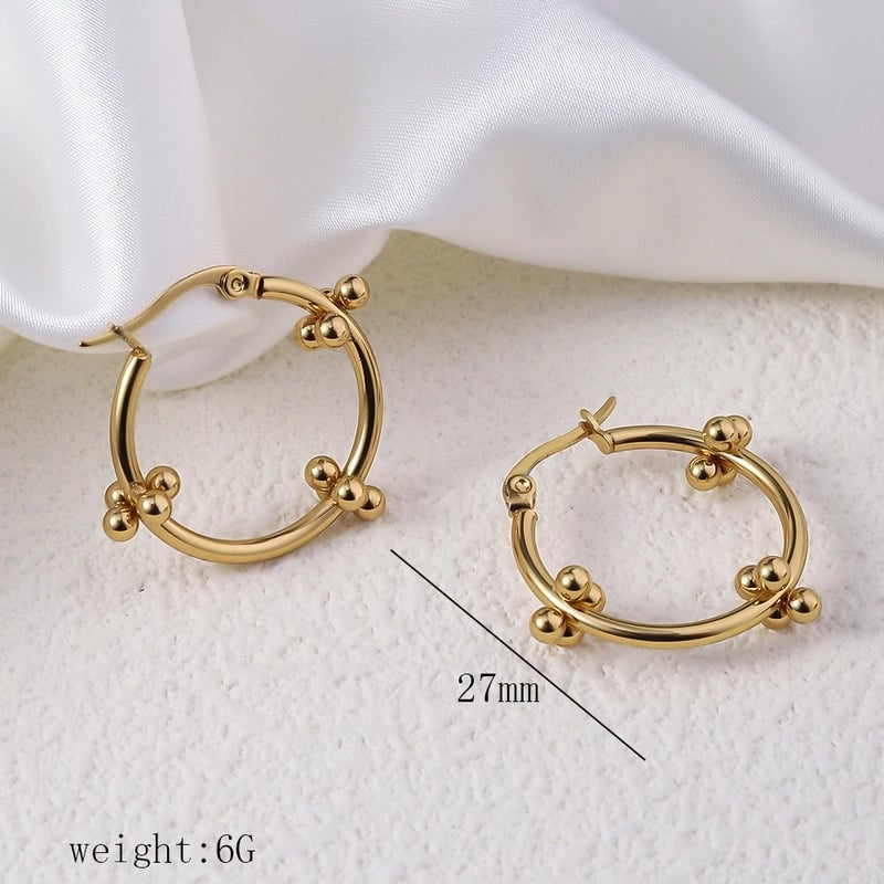 12 Pieces Minimalist Commute Geometric Heart Shape Plating Titanium Steel Drop Earrings Earrings Ear Studs