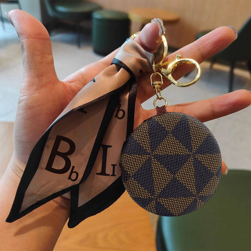 Pu Leather Plaid Flower Minimalist Classic Style