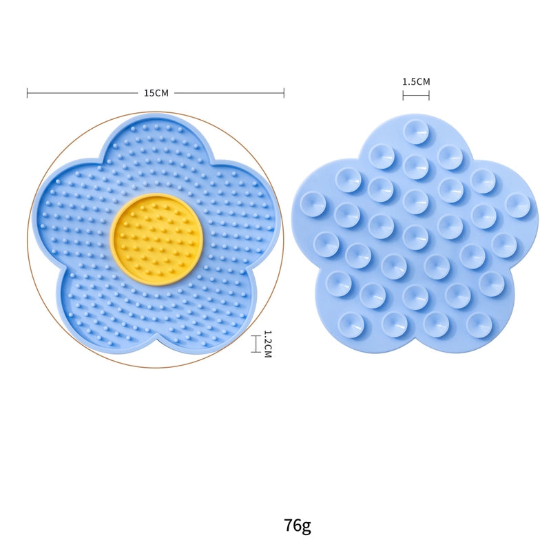 New Pet Lick Pad Sunflower Two-color Silicone Pet Lick Plate Cute Cat Dog Pet Supplies