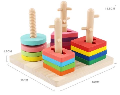 Educational Wooden Four Column Sorter Puzzle