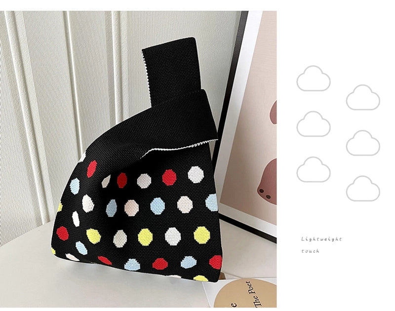 Women's Medium Polyester Polka Dots Vintage Style Square Open Handbag