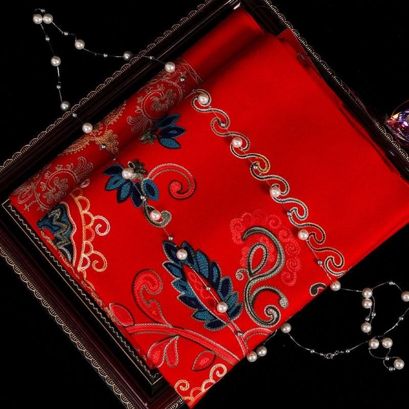 Women's Minimalist Flower Imitation Cashmere Embroidery Scarf