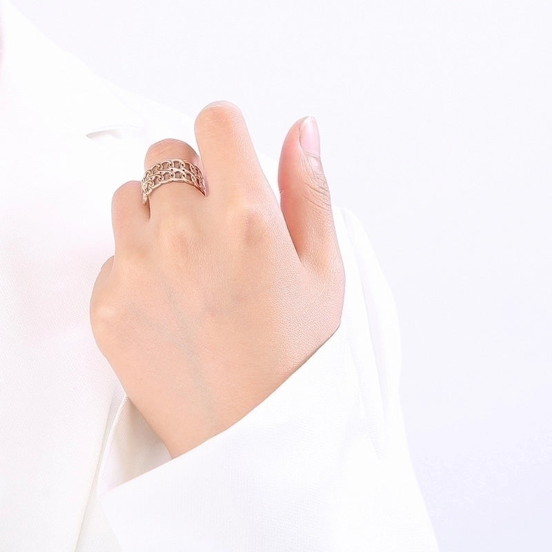 Minimalist Solid Color Titanium Steel 18K Gold Plated Polishing Open Rings