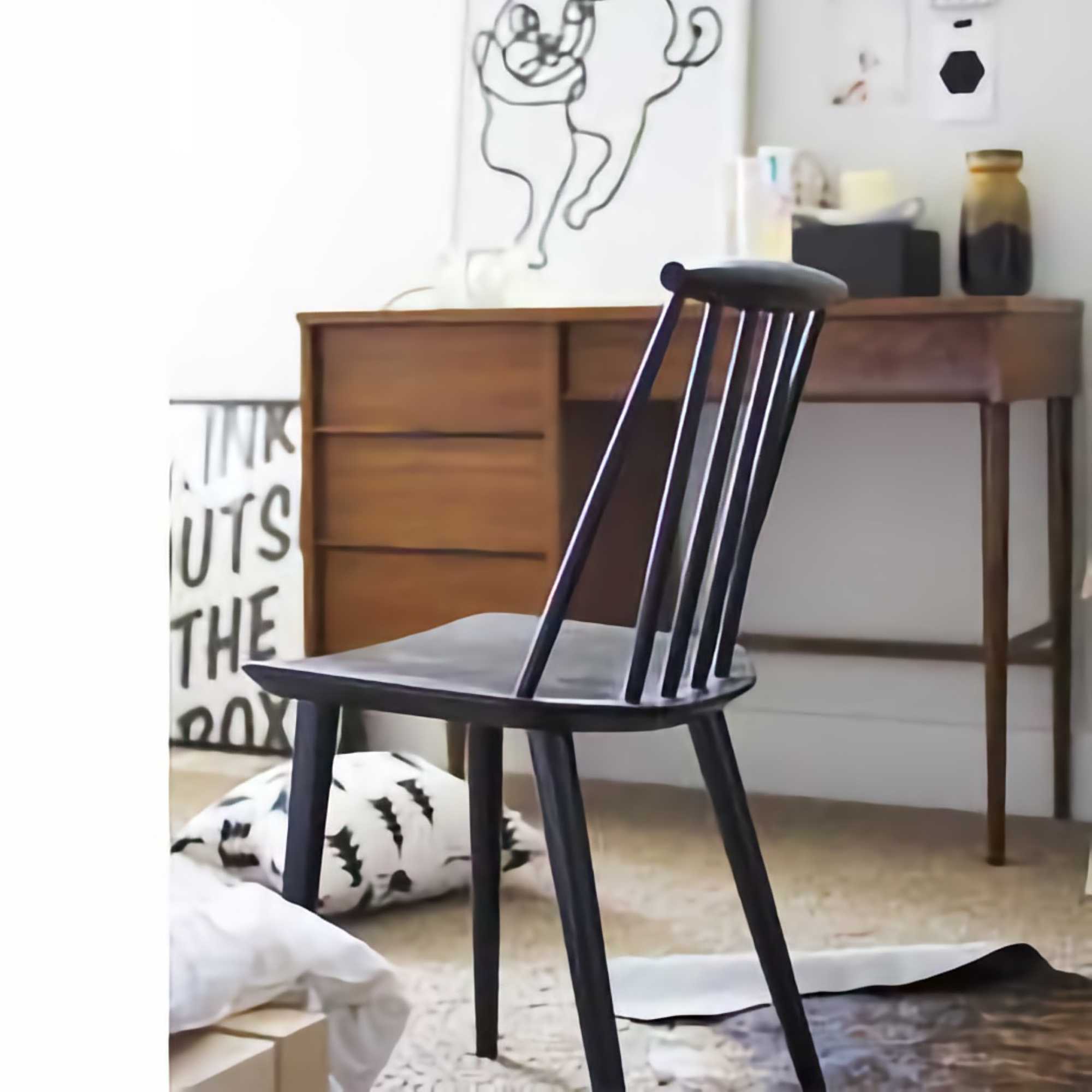 J77 side chair beech wood. Stone Grey