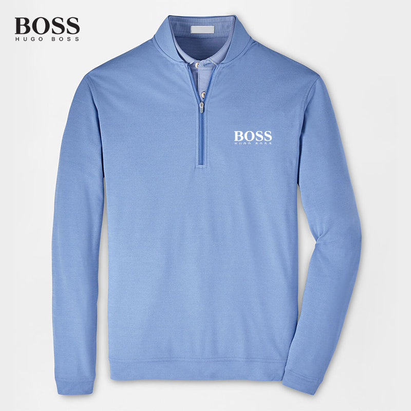 PRE-SALE BOSS Men Cotton QUICK DRY Zip Golf 1/4 Zip Pullover