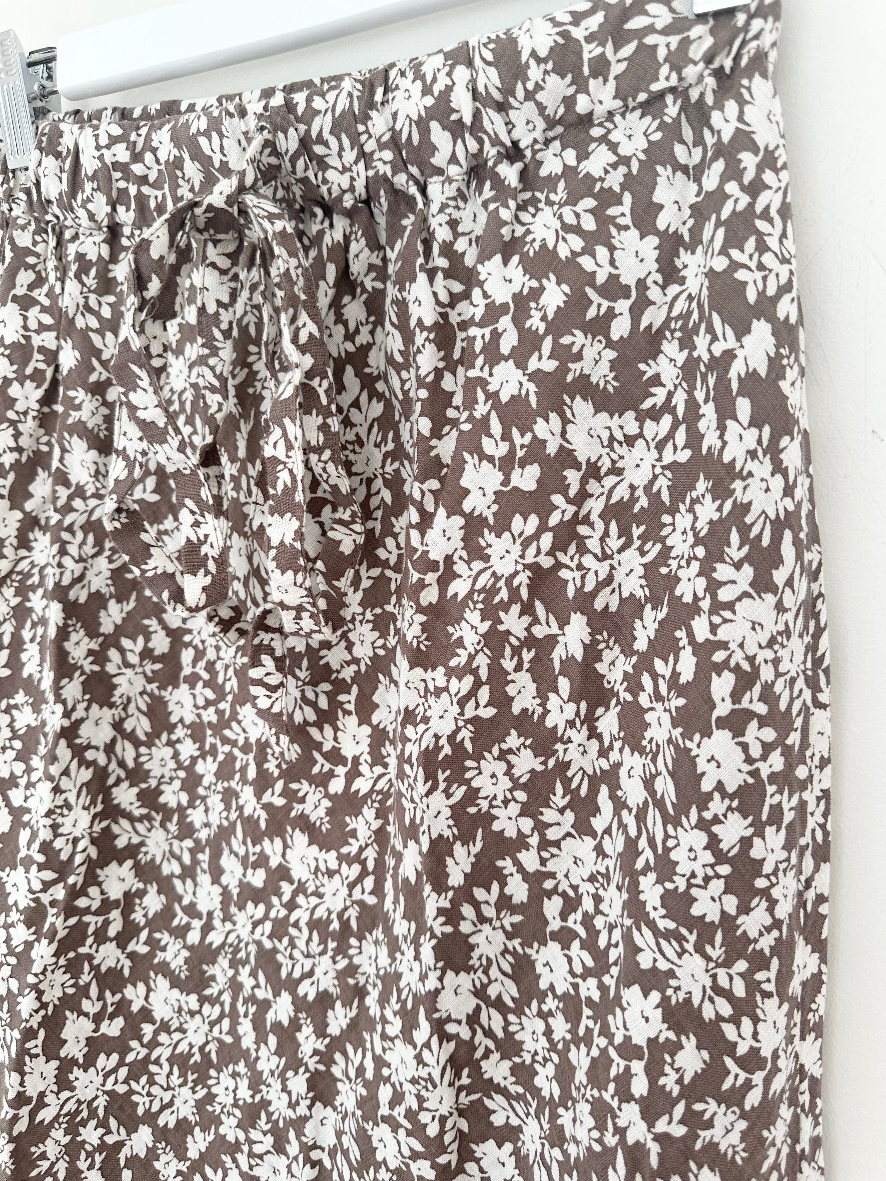 anthea skirt - soil floral linen