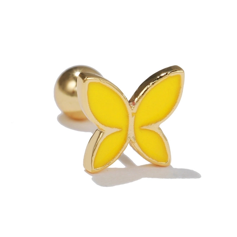 Ear Cartilage Rings & Studs Minimalist Star Brass No Inlaid