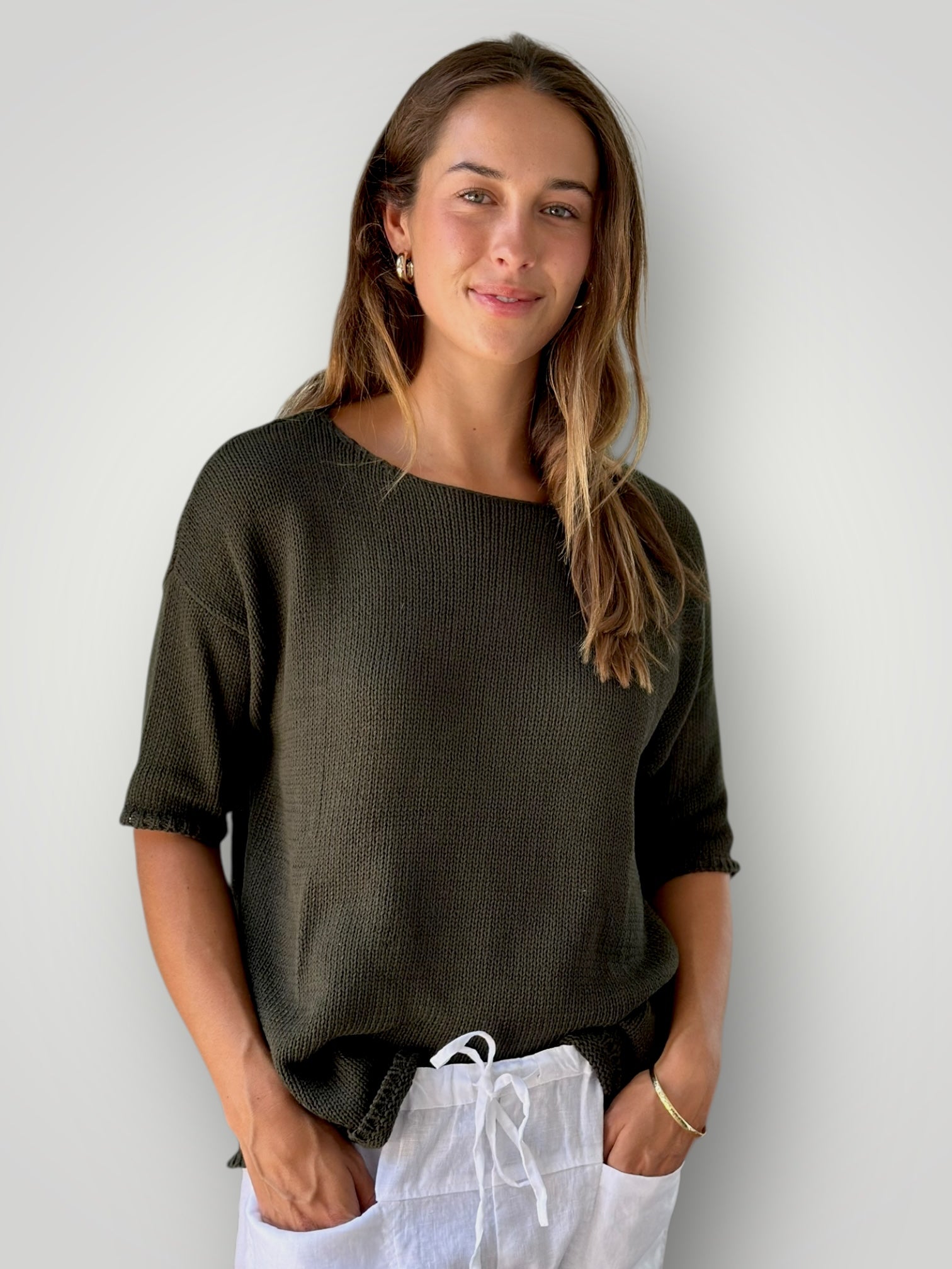 top - army cotton knit