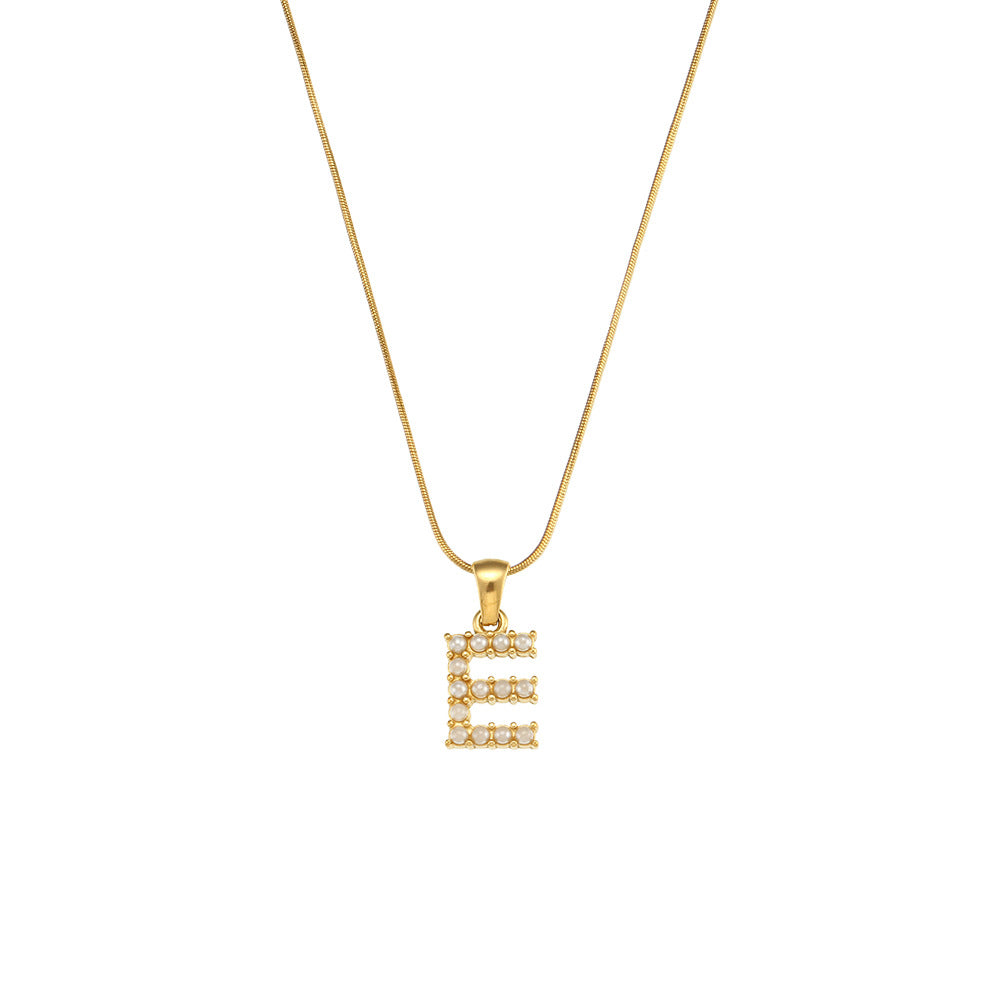 Fashion Letter Number Text Stainless Steel 18K Gold Plated Necklaces
