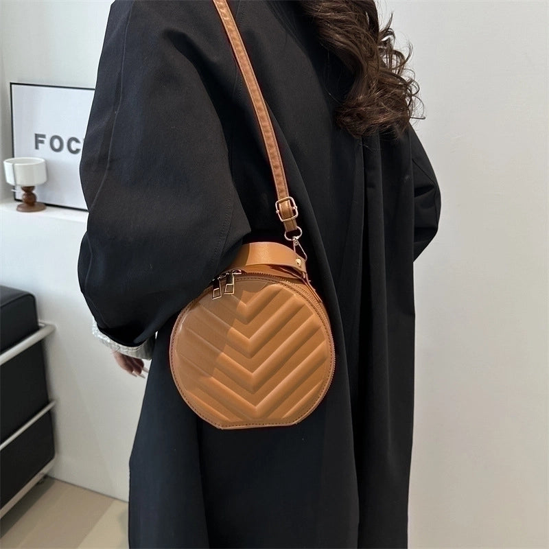 Women's Small Pu Leather Solid Color Basic Zipper Handbag