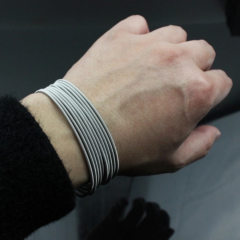 Minimalist Solid Color Stainless Steel Plating Bangle 1 Piece