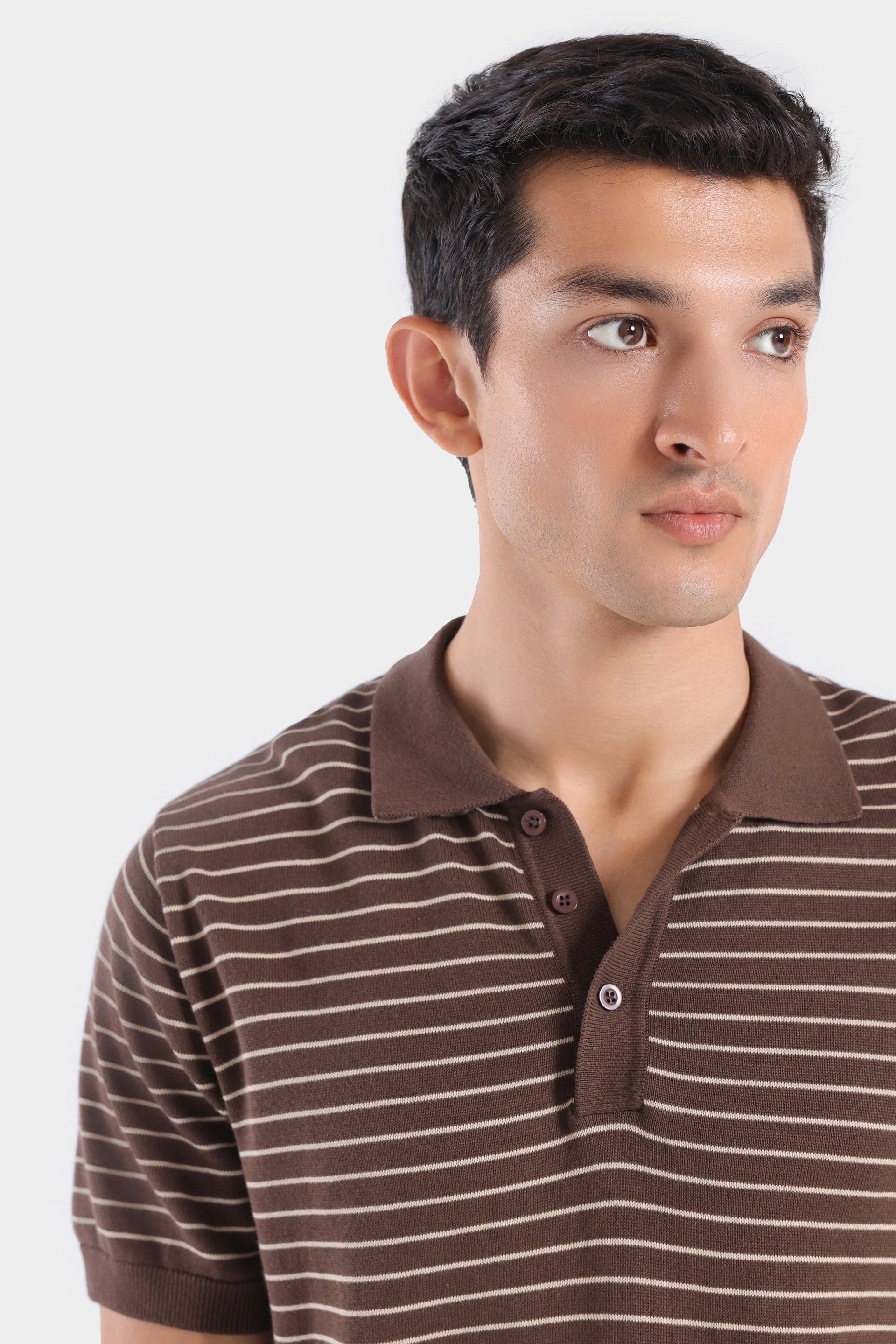 Knitted Striped Polo