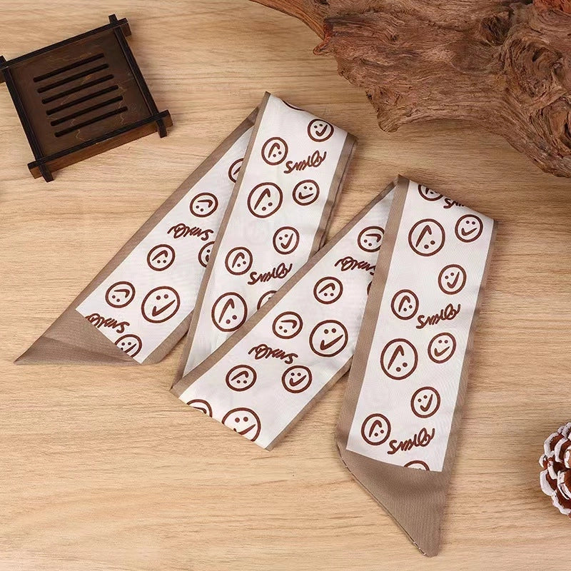 Women's Elegant Geometric Letter Flower Polyester Silk Scarf