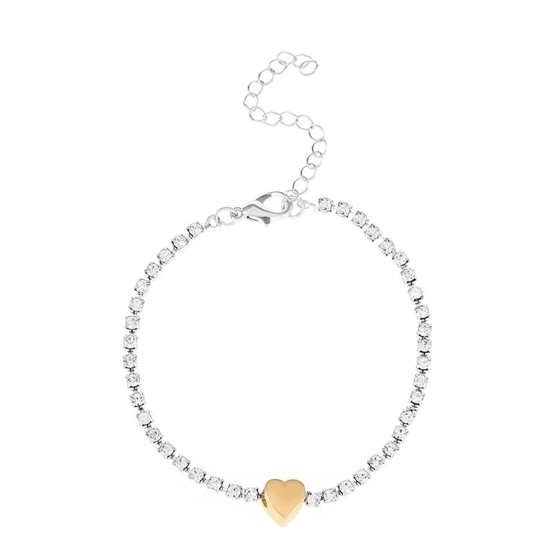 Modern Style Flower Butterfly Copper Inlay Artificial Gemstones Bracelets