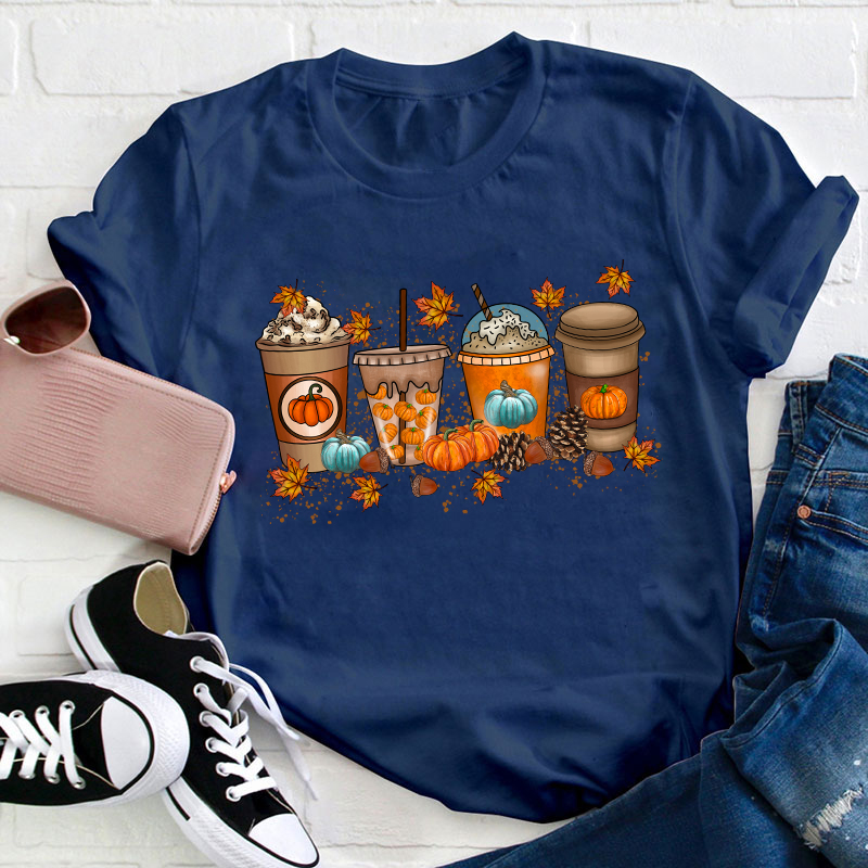 Fall Coffee Teacher T-Shirt