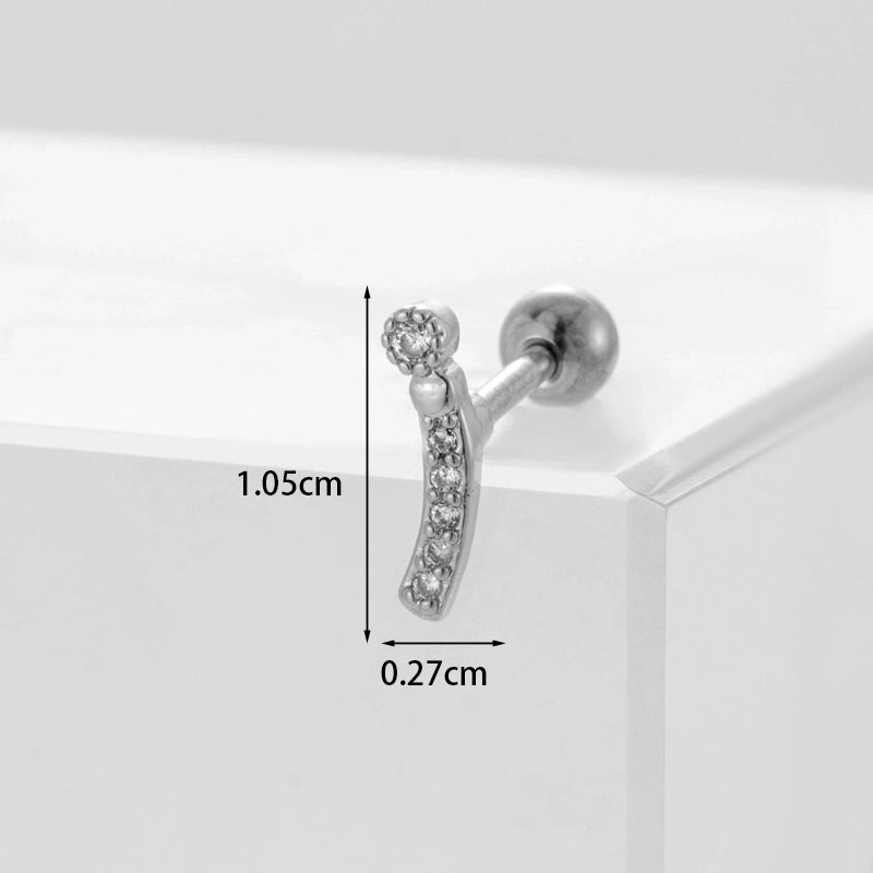 Ear Cartilage Rings & Studs Fashion Geometric Copper Plating Artificial Gemstones