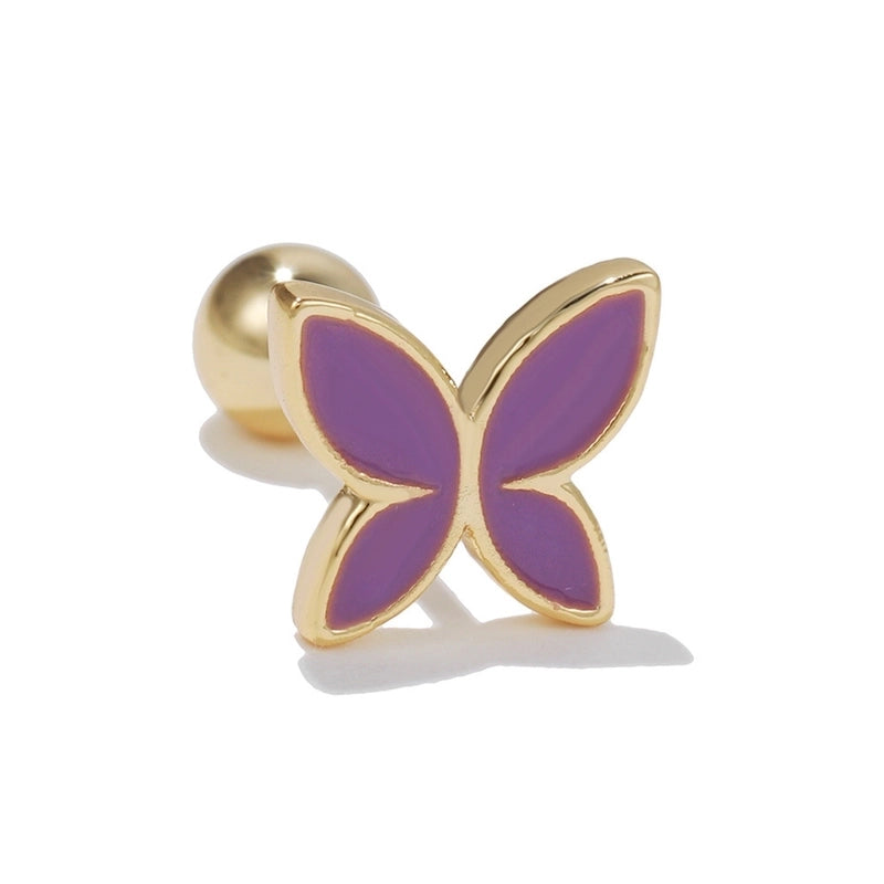 Ear Cartilage Rings & Studs Minimalist Star Brass No Inlaid