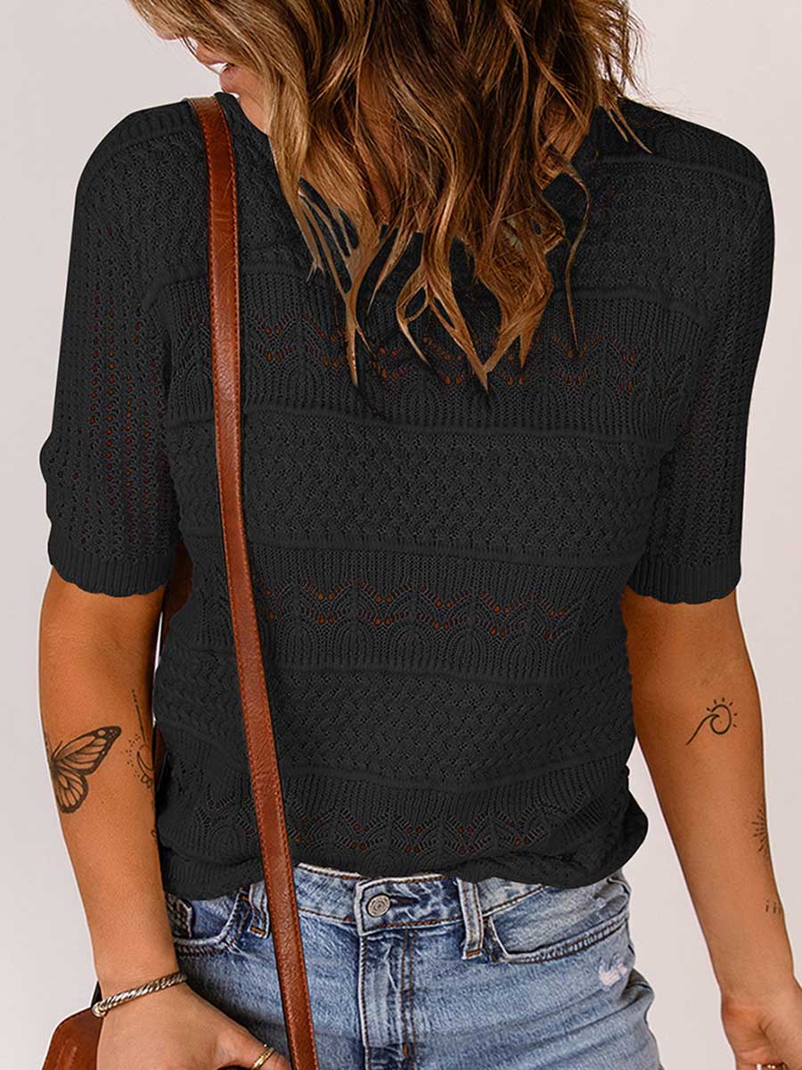 Round neck pullover bottom shirt