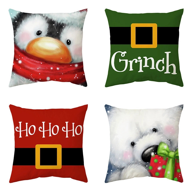Fashion Christmas Tree Santa Claus Elk Polyester Pillow Cases