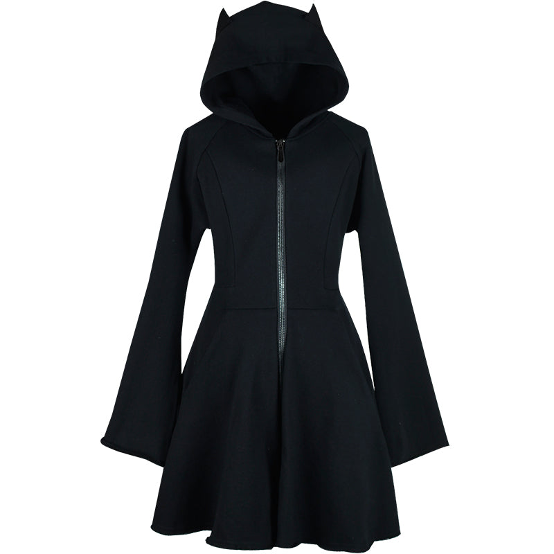 Black long hooded sweatshirt  KF30368