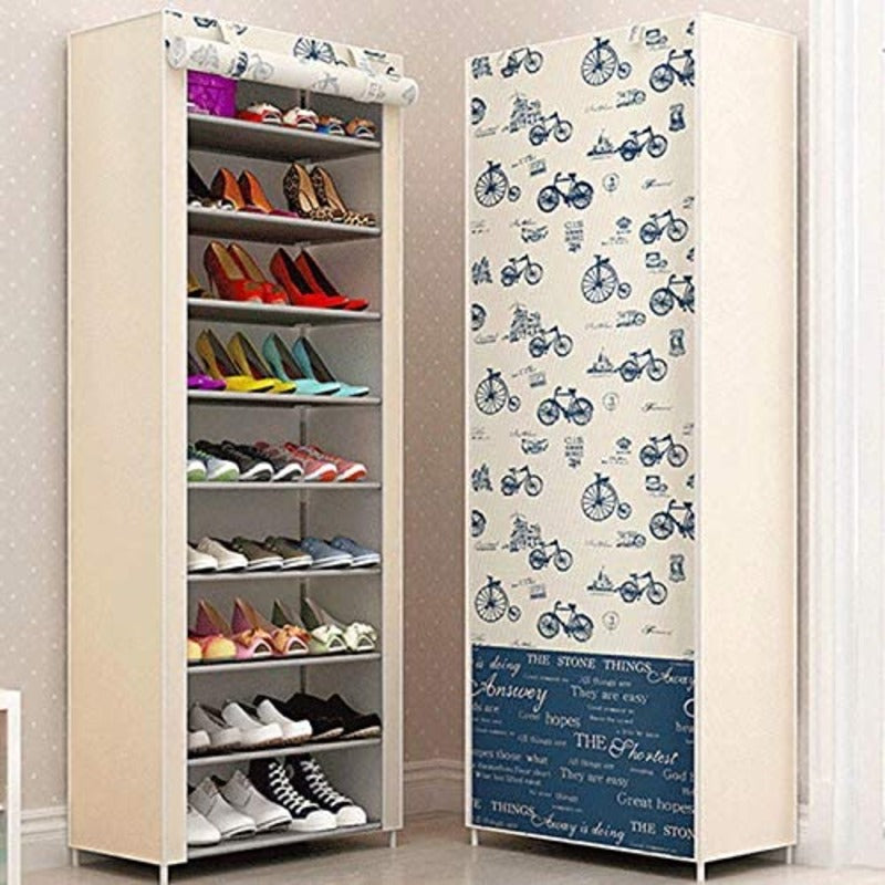 10 Layer Zipper Shoe Rack. Fabric Shoe Rack with Zipper