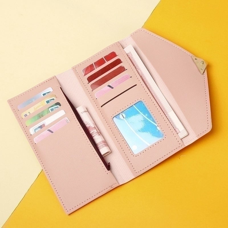 Women's Heart Shape Solid Color Pu Leather Zipper Buckle Wallets