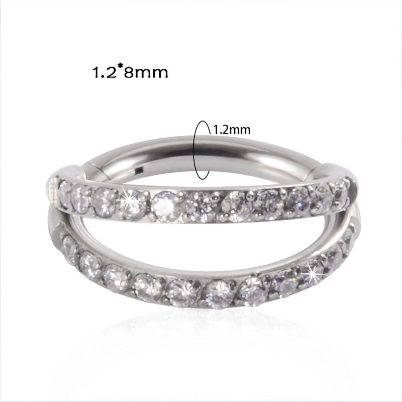 2 Pieces Nose Rings & Studs Fashion Moon Water Droplets G23 Titanium Stainless Steel Zircon Inlay Rhinestones Zircon