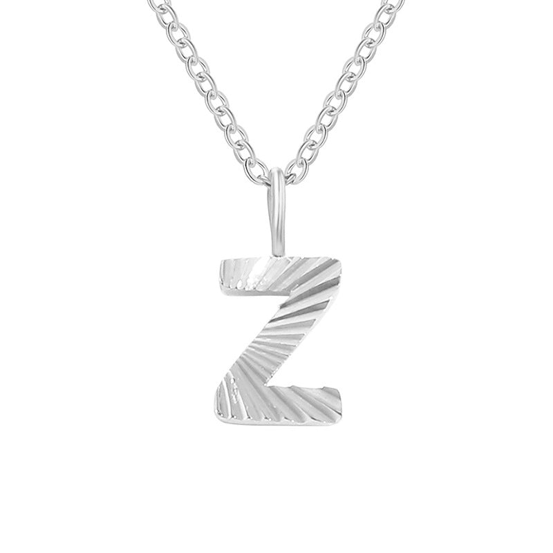Minimalist Letter Stainless Steel Pendant Necklace In Bulk