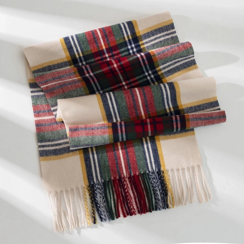 New Ladies Autumn And Winter Cashmere Scarf Fashion Plaid Shawl Warm Cold Scarf