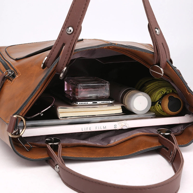 Bag Women's New Fashion Shoulder Bag Women's Large Capacity Retro Women's Tote Bag Simple Crossbody Bag