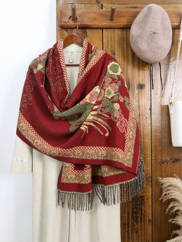 New Arrival Of Autumn And Winter Scarf Plus-Sized Thick Warm Winter Shawl Office Airport Cover Blanket Ethnic Style Shawl