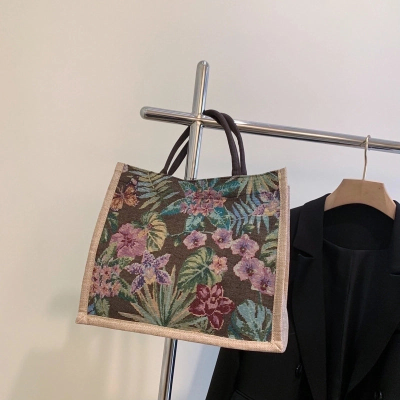 Women's Medium All Seasons Linen Streetwear Handbag Tote Bag