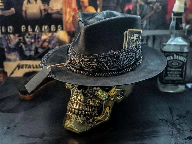 Halloween New sad Reaper Handmade Skull Hat Felt Cowboy Hat Independent Station