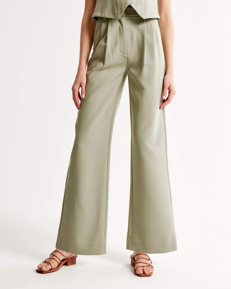 Icy Tailored Crepe Wide-Leg Pants