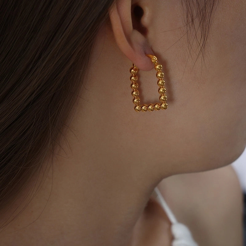 1 Pair Retro Streetwear Solid Color Plating Titanium Steel 18K Gold Plated Earrings