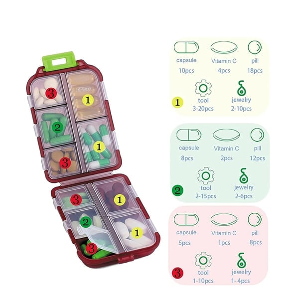 ✨Pocket Pharmacy- 💊10 Compartments Portable Pill Case