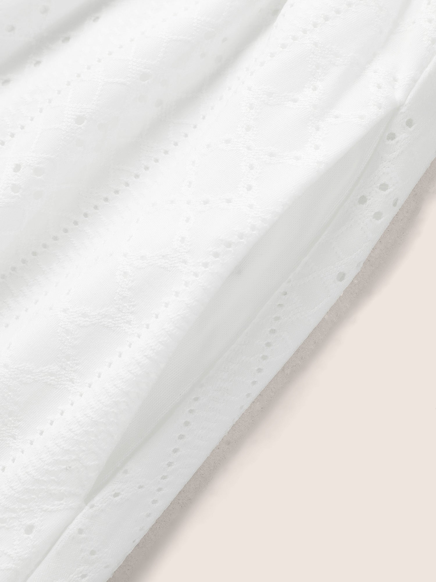 Plain Broderie Anglaise Elastic Waist Dress