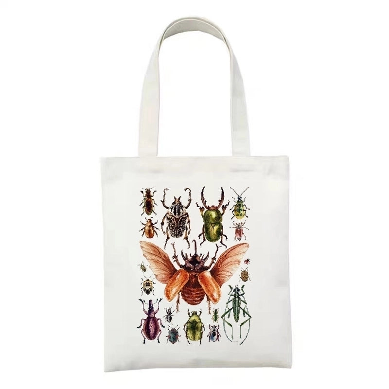 Women's Minimalist Artistic Animal Mushroom Butterfly Shopping Bags
