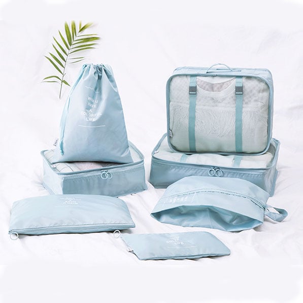 6 pieces portable luggage packing cubes