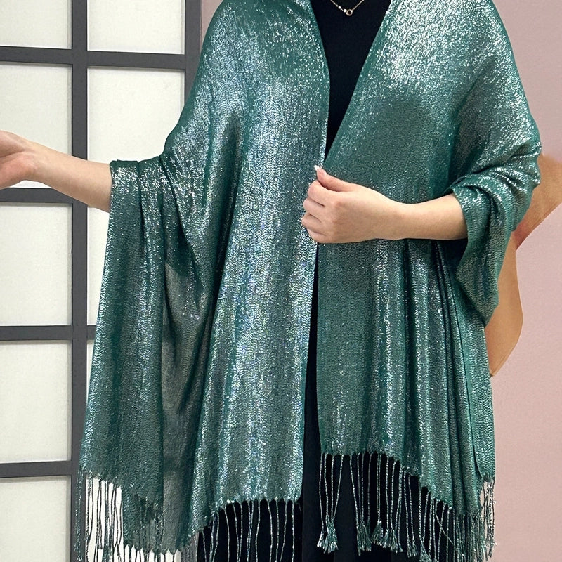 Exclusive For New Women's Shawl Autumn And Summer Women Tassel Silver Silk Ball Dinner Party Scarf