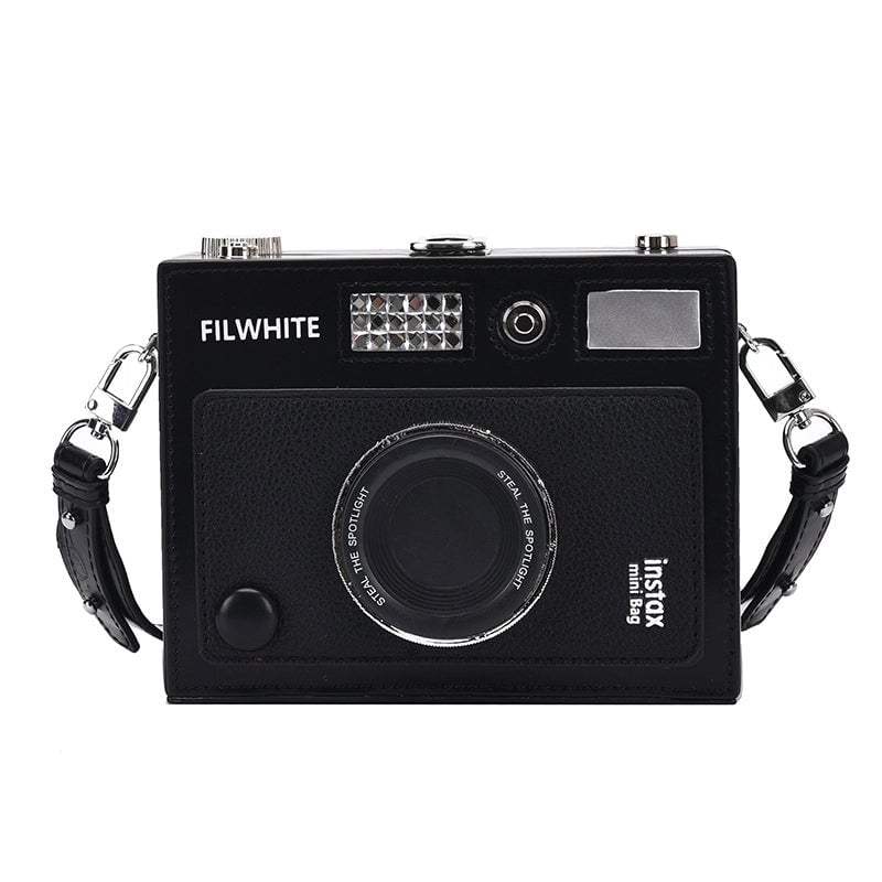 Unisex Pu Leather Camera Vintage Style Streetwear Square Lock Clasp Crossbody Bag