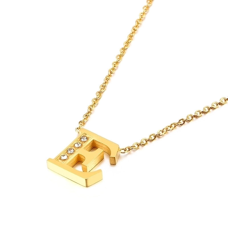 Letter Titanium Steel 18K Gold Plated Necklace