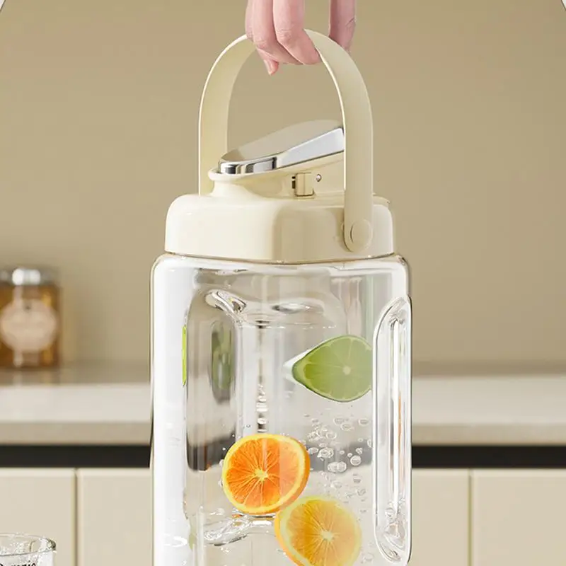 COLD WATER BOTTLE WITH TAP LEMONADE CONTAINER WATER DISPENSER 2000ml