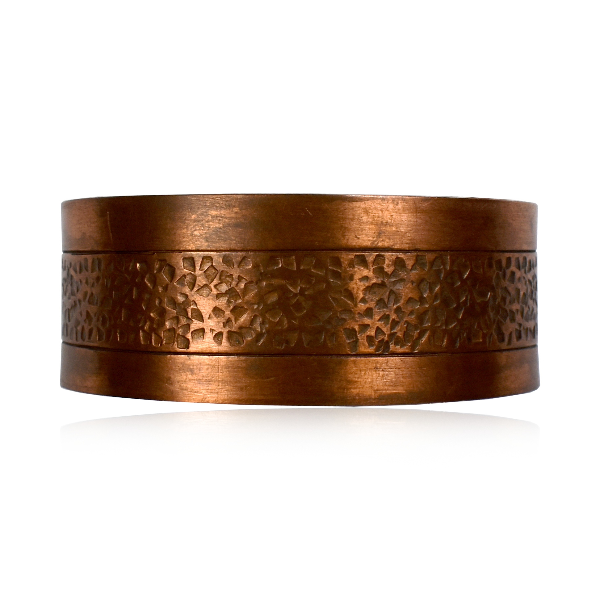 Hand-Stamped Copper Pebble Cuff by Tawney Cruz
