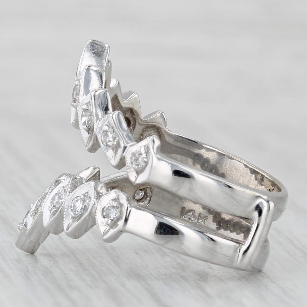 0.30ctw Diamond Enhancer Jacket Ring 14k White Gold Size 6.75 Wedding Band