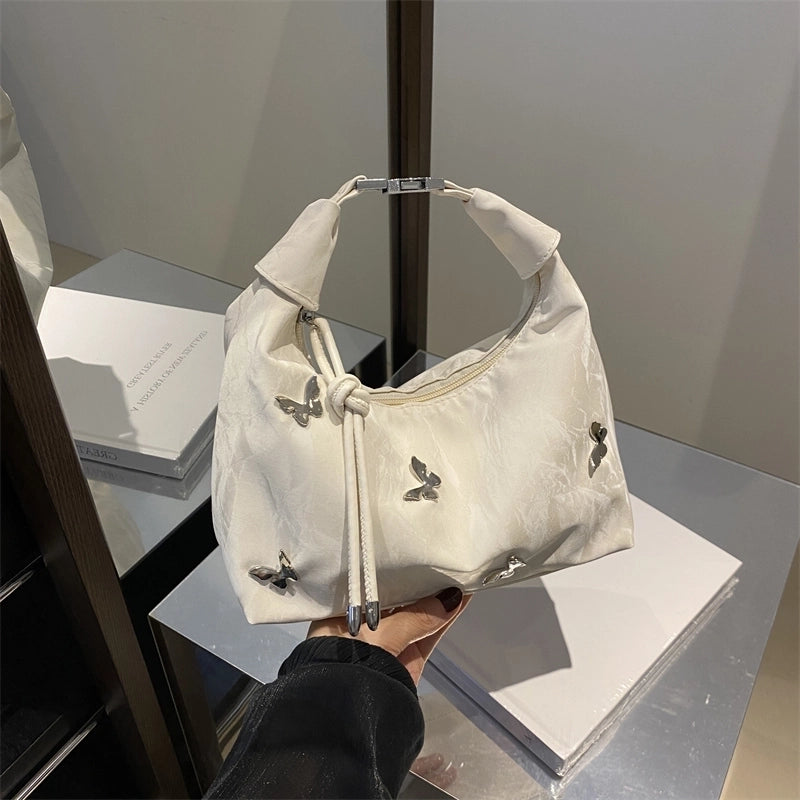 Women's Medium Pu Leather Solid Color Butterfly Basic Classic Style Square Zipper Crossbody Bag