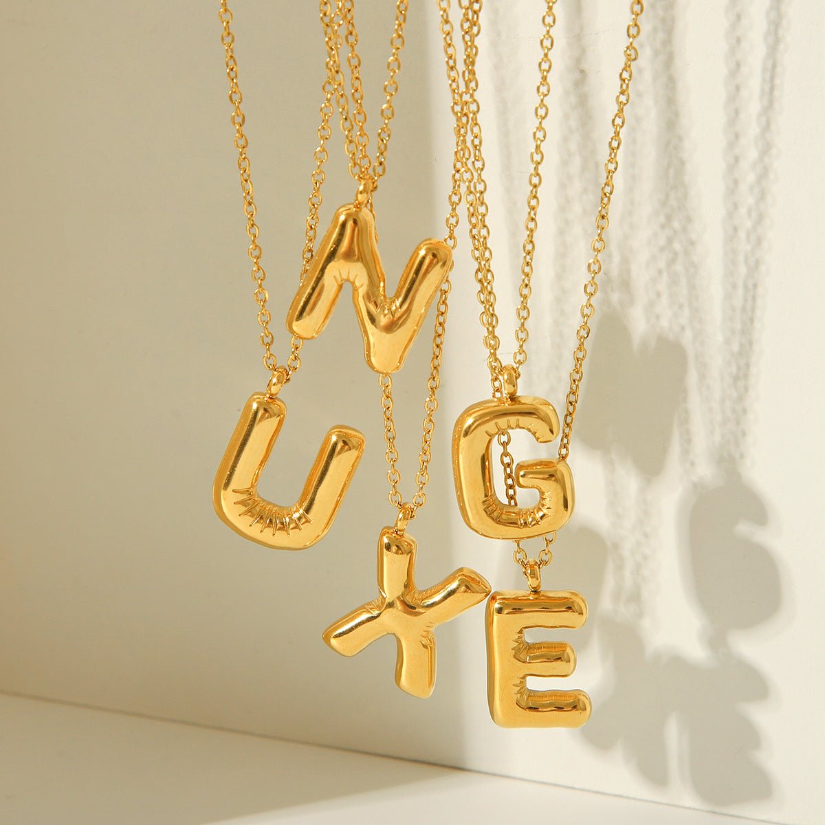 IG Style Letter Number Text Stainless Steel Electroplating Necklaces