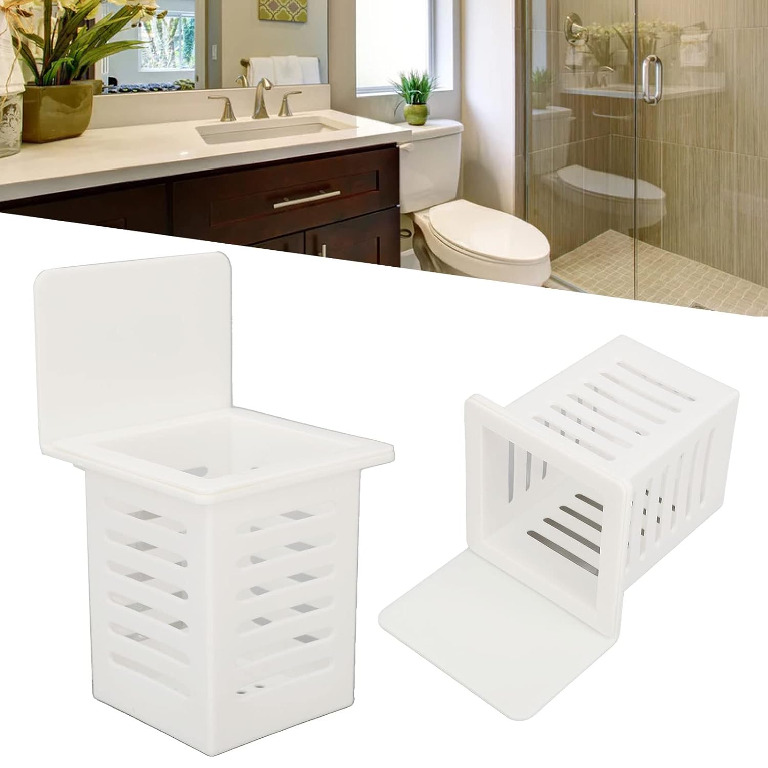 Shower Draining Shelf Multipurpose Bathroom Kitchen Storage Box Shelf