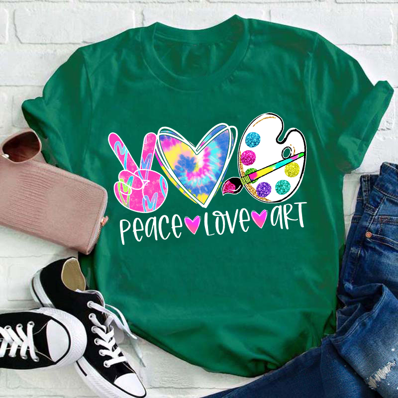 Peace Love And Art Teacher T-Shirt